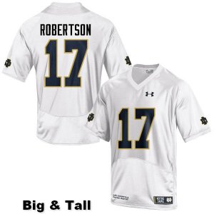 Notre Dame Fighting Irish Men's Isaiah Robertson #17 White Under Armour Authentic Stitched Big & Tall College NCAA Football Jersey UDJ1799YI